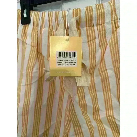 Charlie Holiday Anthropologie Yellow/ivory Isabelle Pajama Shorts Size XL/10 NWT - Picture 5 of 6